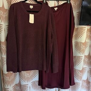 NEW Satin skirt & sweater set 3x